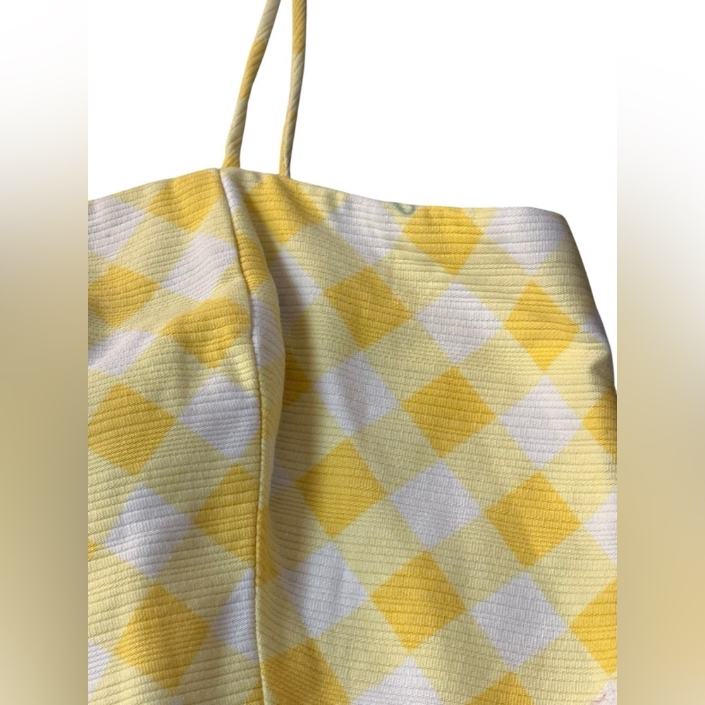 Vintage yellow checkered tulip dress, small/medium - Picture 8 of 10